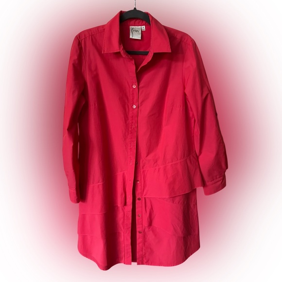 Finley Dresses & Skirts - Finley coral pink Button-Up shirt Dress size M
